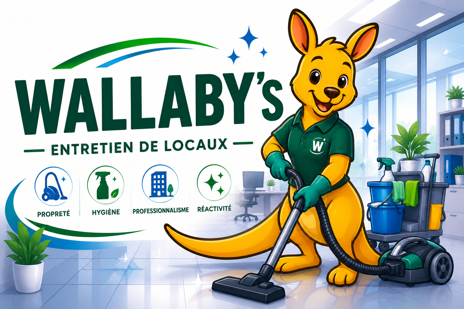 Mascotte Wallaby's Services pour entretien de locaux